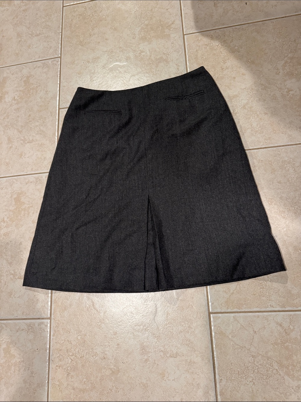 Talbots | Black A-Line Skirt with Front Vent | Wool | lined | size 12